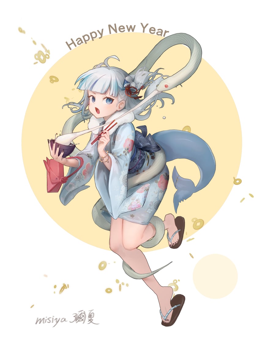 gawr gura (hololive and 1 more) drawn by mishiya_(misiya_dream)