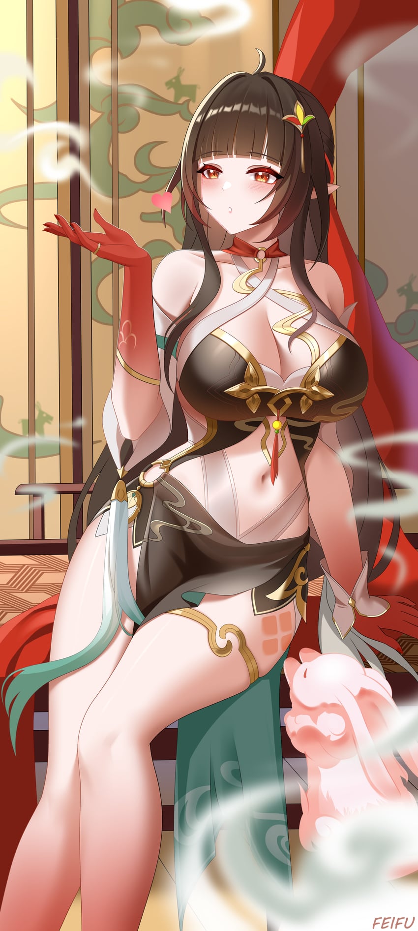 lingsha and fuyuan (honkai and 1 more) drawn by feifu