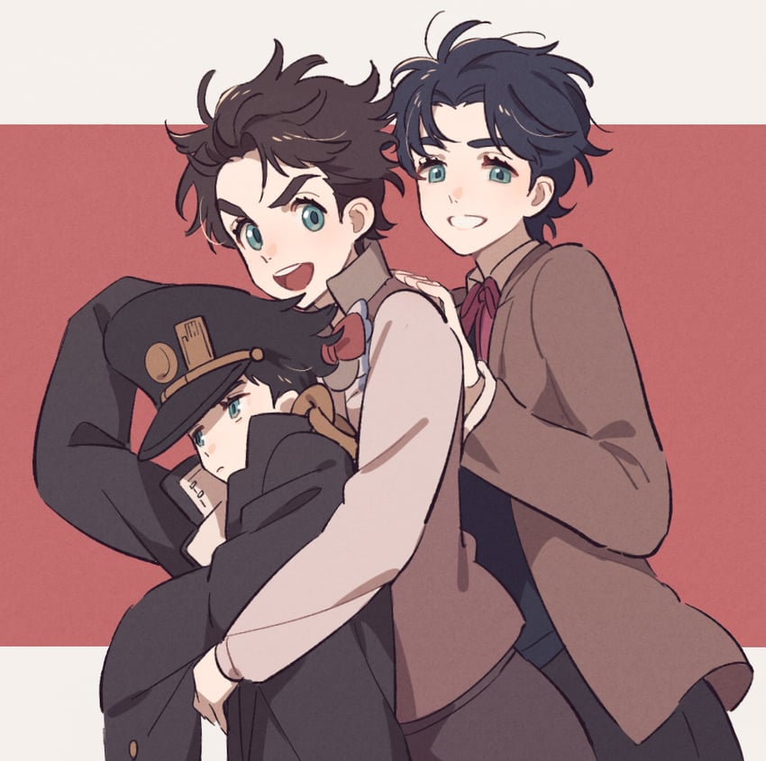 joseph joestar, kujo jotaro, and jonathan joestar (jojo no kimyou na bouken and 3 more) drawn by namihaya