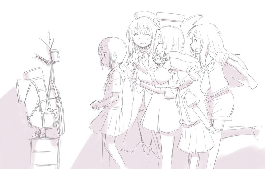 fubuki, atago, tatsuta, kuma, and ooshio (kantai collection) drawn by imai_tetsuya