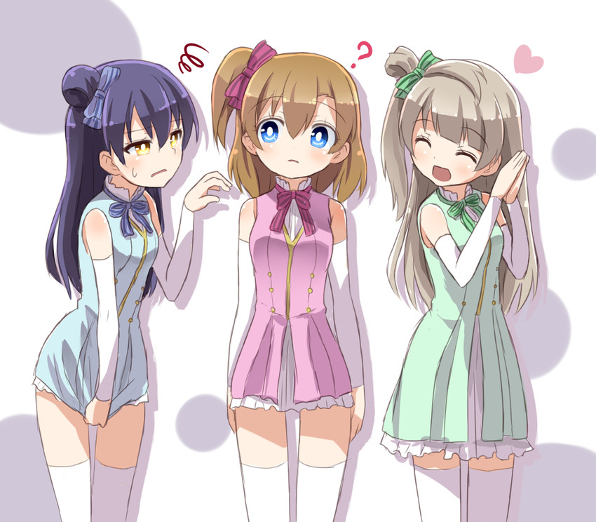 sonoda umi, minami kotori, and kosaka honoka (love live! and 1 more) drawn by shipii_(jigglypuff)