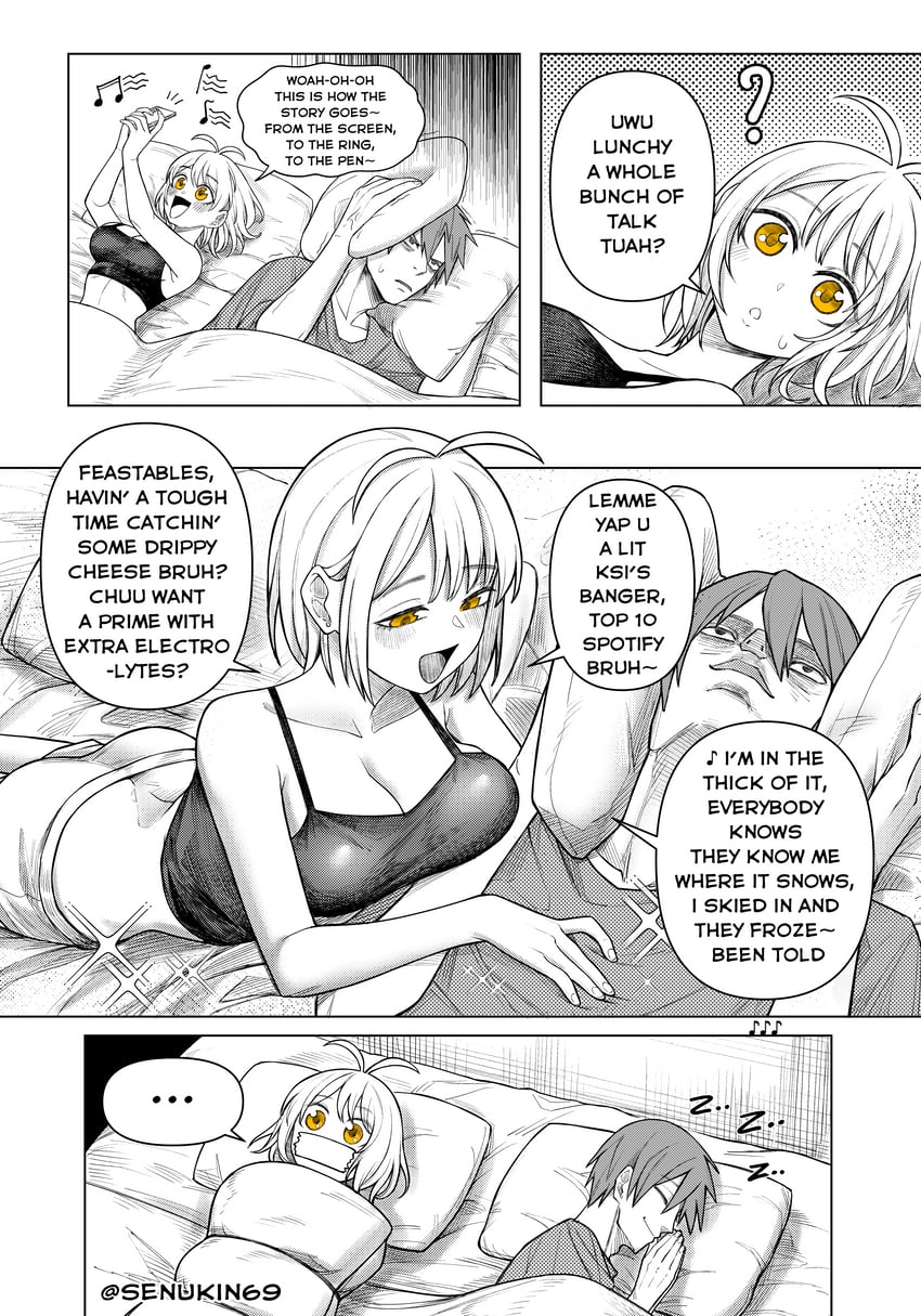 luvvy gronk and john dinne (brainrot girlfriend and 1 more) drawn by senukin