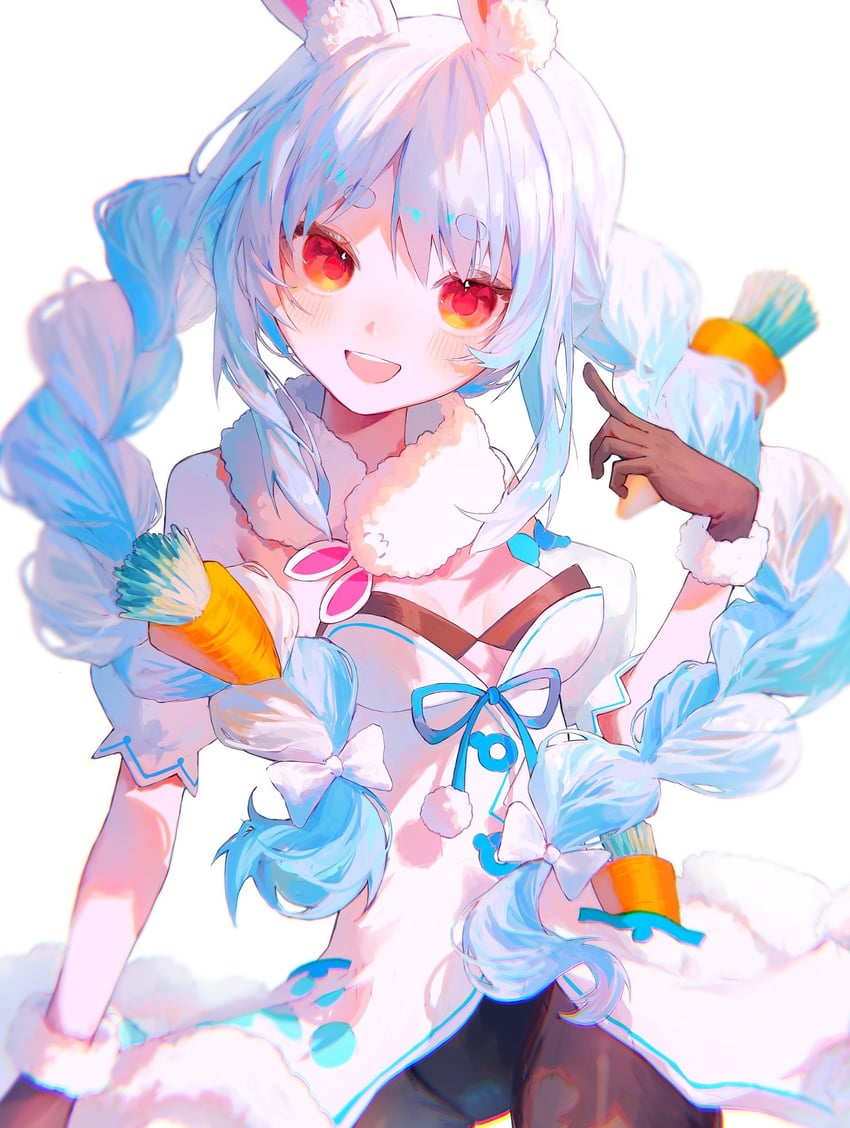 usada pekora and don-chan (hololive) drawn by ruu_poppo