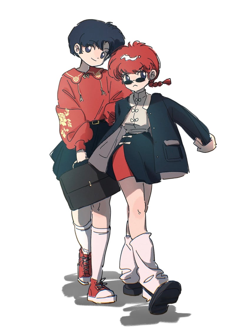 ranma-chan and tendou akane (ranma 1/2) drawn by luuxiriver