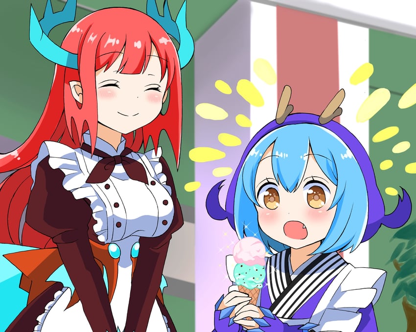 laundry dragonmaid and kitchen dragonmaid (yu-gi-oh!) drawn by ukyou_kuro