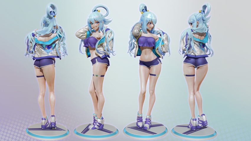 aqua (kono subarashii sekai ni shukufuku wo!) drawn by leslyzerosix