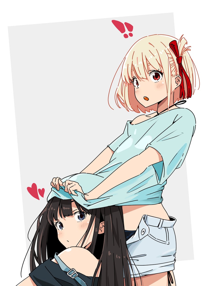 nishikigi chisato and inoue takina (lycoris recoil) drawn by misskiwi