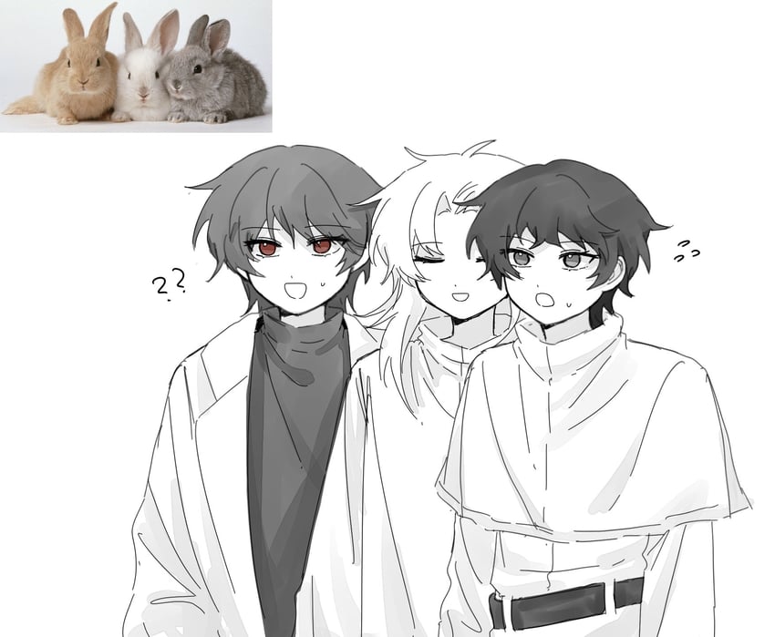 hatsutori hajime, utsugi noriyuki, and harada minoru (saibou shinkyoku) drawn by mong2cha