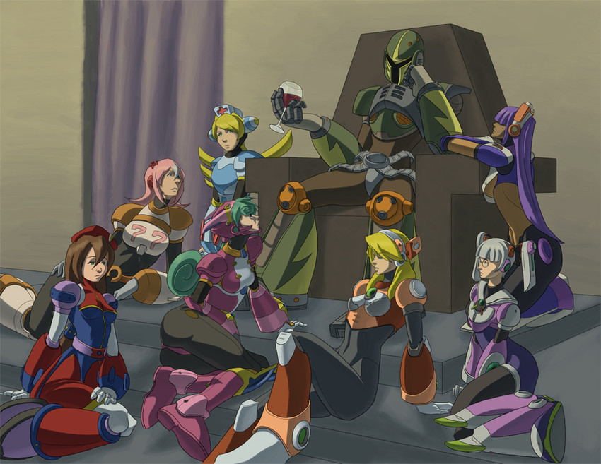 iris, alia, layer, vile, marino, and 3 more (mega man and 4 more)