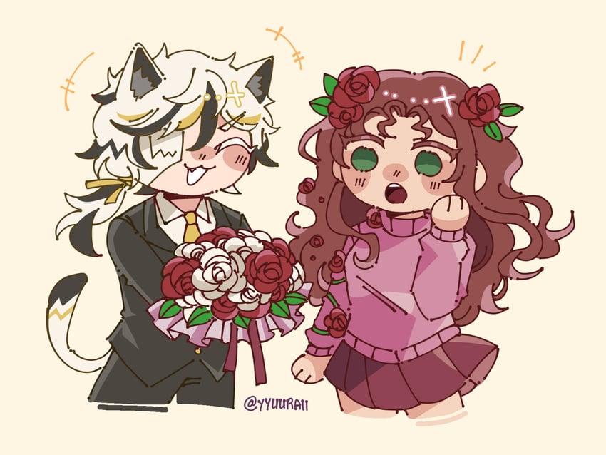 hannahxxrose and leow0ok (minecraft youtube and 1 more) drawn by yuu_(yyuuraii)