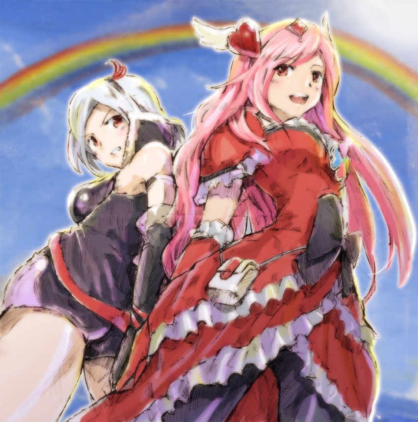 higashi setsuna, eas, and cure passion (precure and 1 more) drawn by mayo_riyo