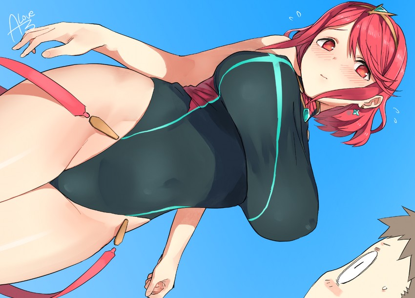 rex and pyra (xenoblade chronicles and 1 more) drawn by rkrk
