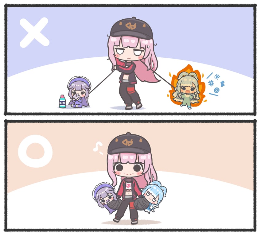 mori calliope, koseki bijou, kobo kanaeru, and pebble (hololive and 2 more) drawn by mpien