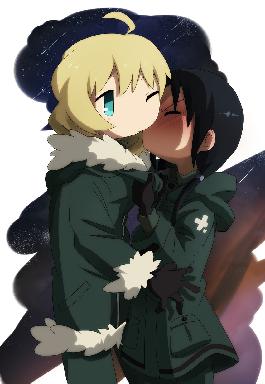 chito and yuuri (shoujo shuumatsu ryokou) drawn by thunder_line