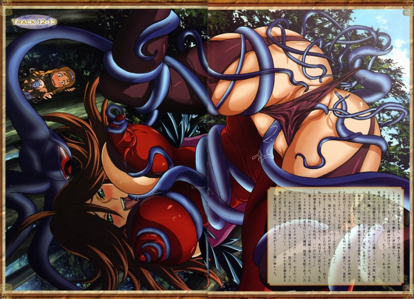 leina, exiled warrior leina, nyx, and flame master nyx (queen's blade) drawn by kaneko_hiraku