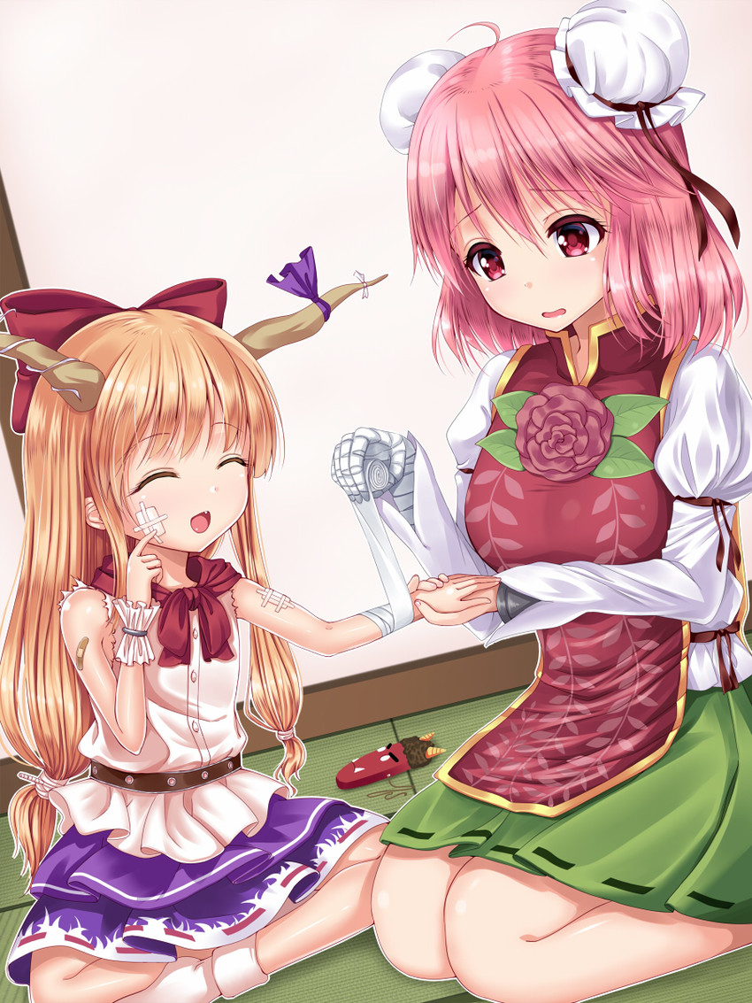ibuki suika and ibaraki kasen (touhou) drawn by u2_(5798239)