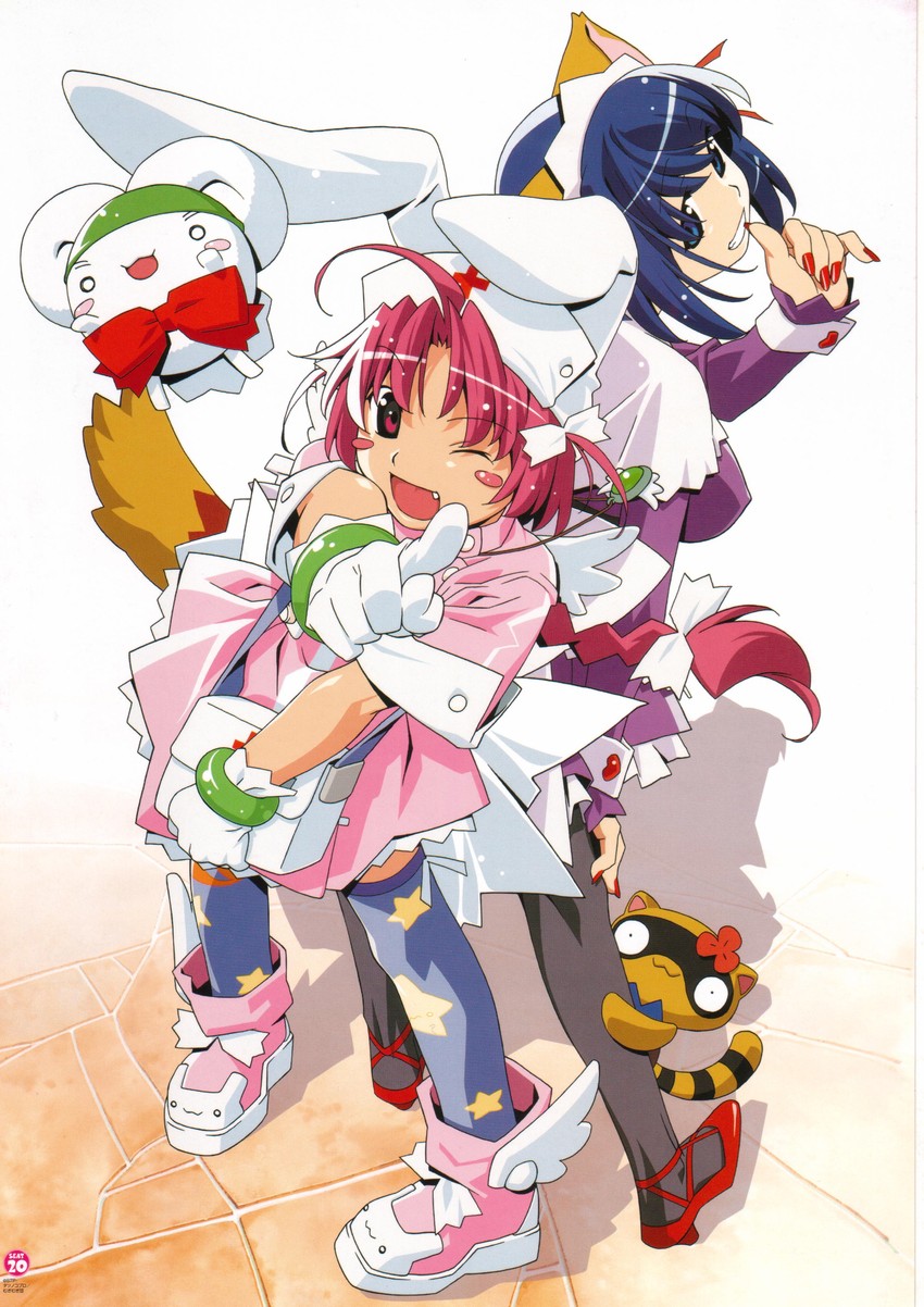 nakahara komugi, kokubunji koyori, mugimaru, and posokichi (nurse witch komugi-chan) drawn by watanabe_akio