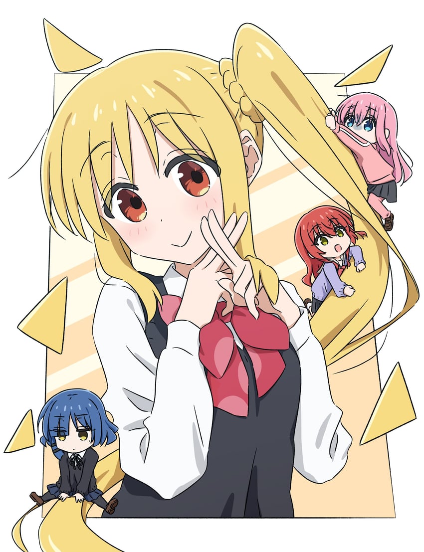 gotoh hitori, kita ikuyo, ijichi nijika, and yamada ryo (bocchi the rock!) drawn by mayo_(oekaki_bibbi)