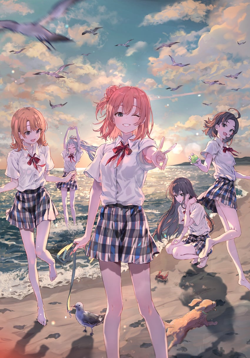 yukinoshita yukino, yuigahama yui, isshiki iroha, hikigaya komachi, and kawasaki saki (yahari ore no seishun lovecome wa machigatteiru.) drawn by ponkan_8