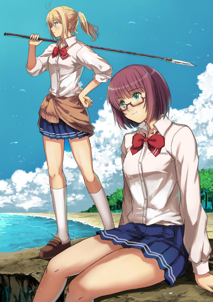 onishima homare and amatani mutsu (sounan desuka?) drawn by garimpeiro
