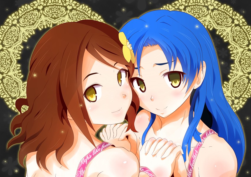 kisaragi chihaya and ayase honoka (idolmaster and 1 more) drawn by taka_shida