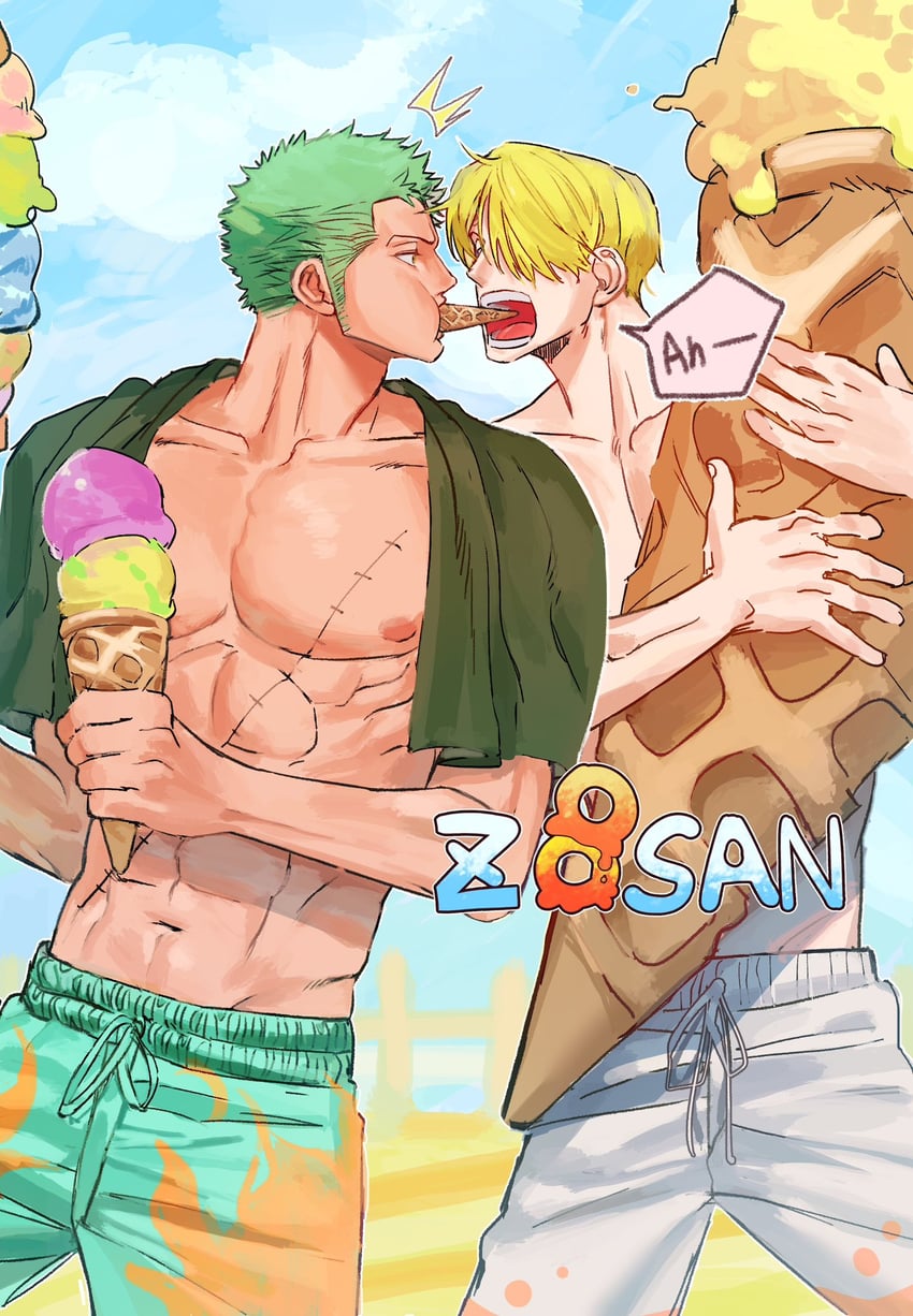 roronoa zoro and sanji (one piece) drawn by sweetdou3