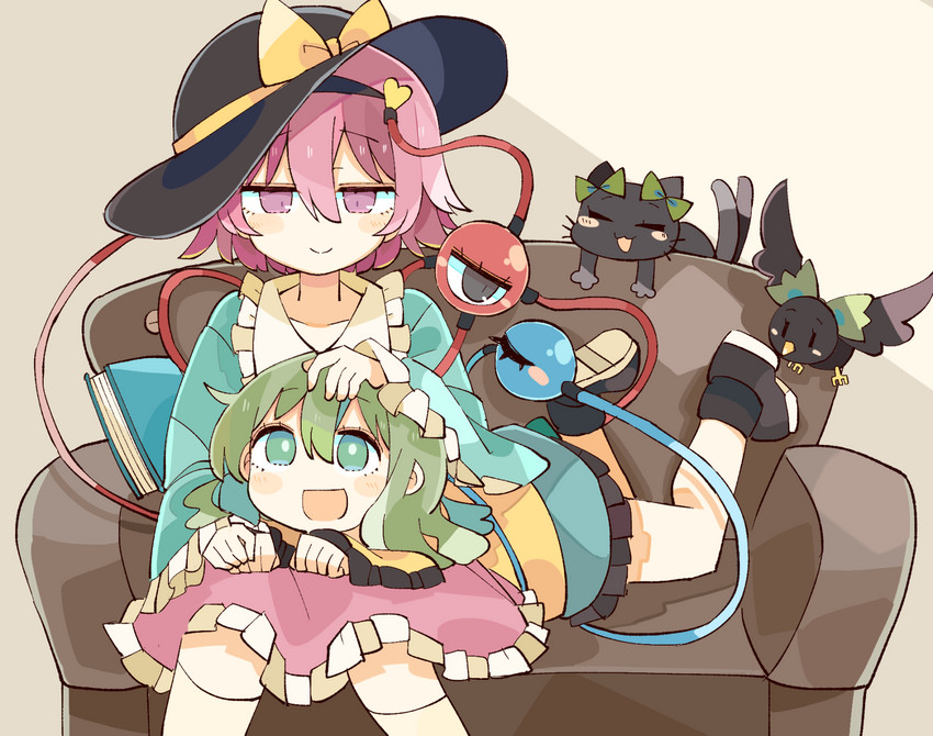 komeiji koishi, komeiji satori, kaenbyou rin, and reiuji utsuho (touhou) drawn by baron_(x5qgeh)
