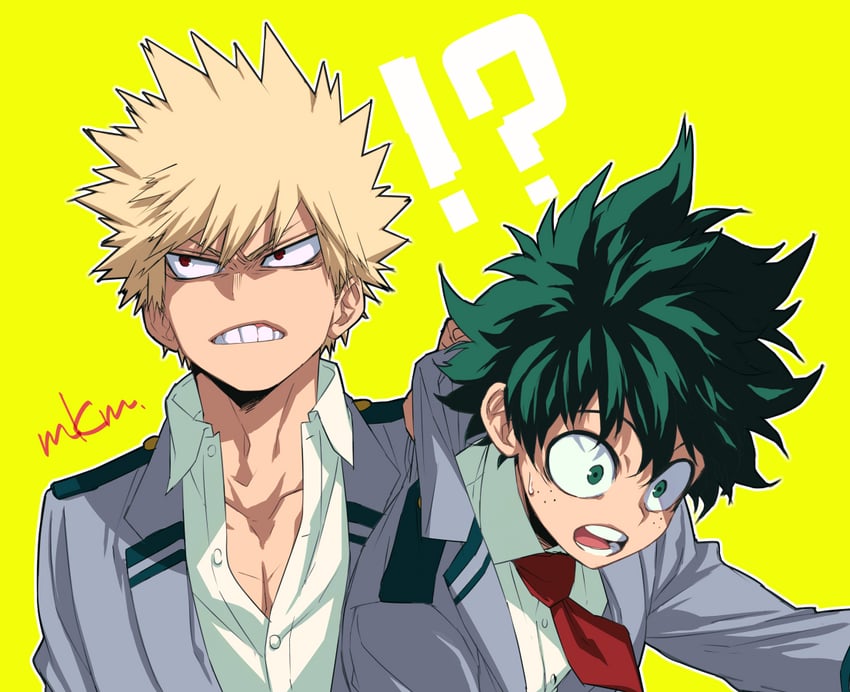 midoriya izuku and bakugou katsuki (boku no hero academia) drawn by mkm ...