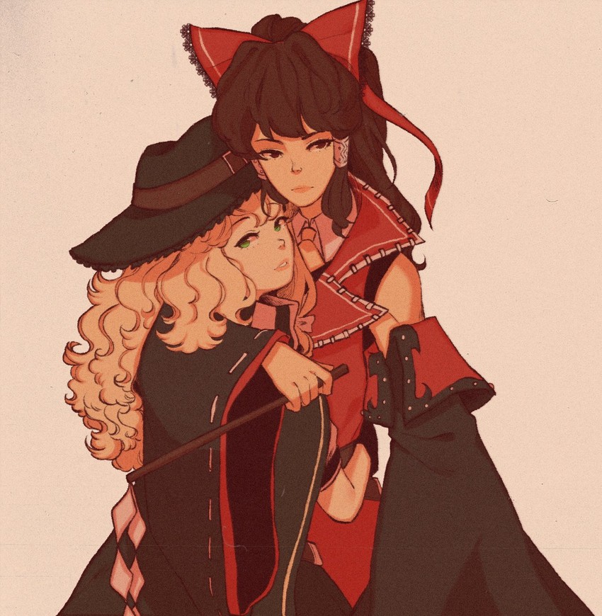 hakurei reimu and kirisame marisa (touhou and 1 more) drawn by pixie_(milkywaypixies)