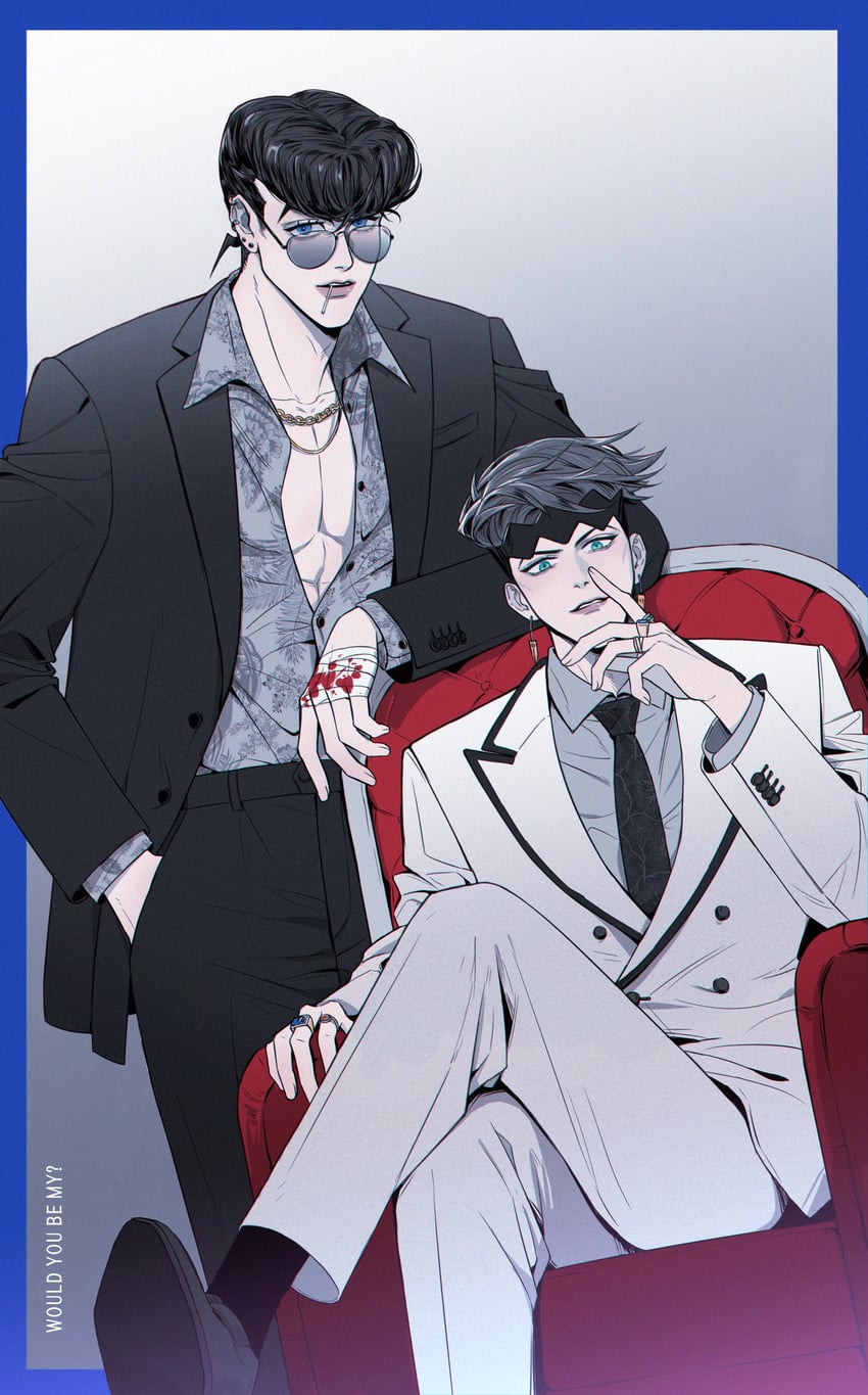 higashikata josuke and kishibe rohan (jojo no kimyou na bouken and 1 more) drawn by polina29297783