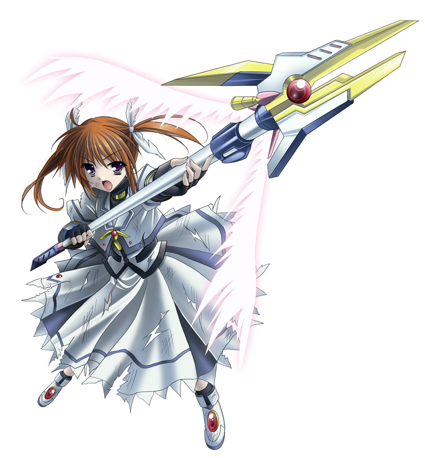 takamachi nanoha and raising heart (lyrical nanoha and 2 more) drawn by kirihara_natsuki