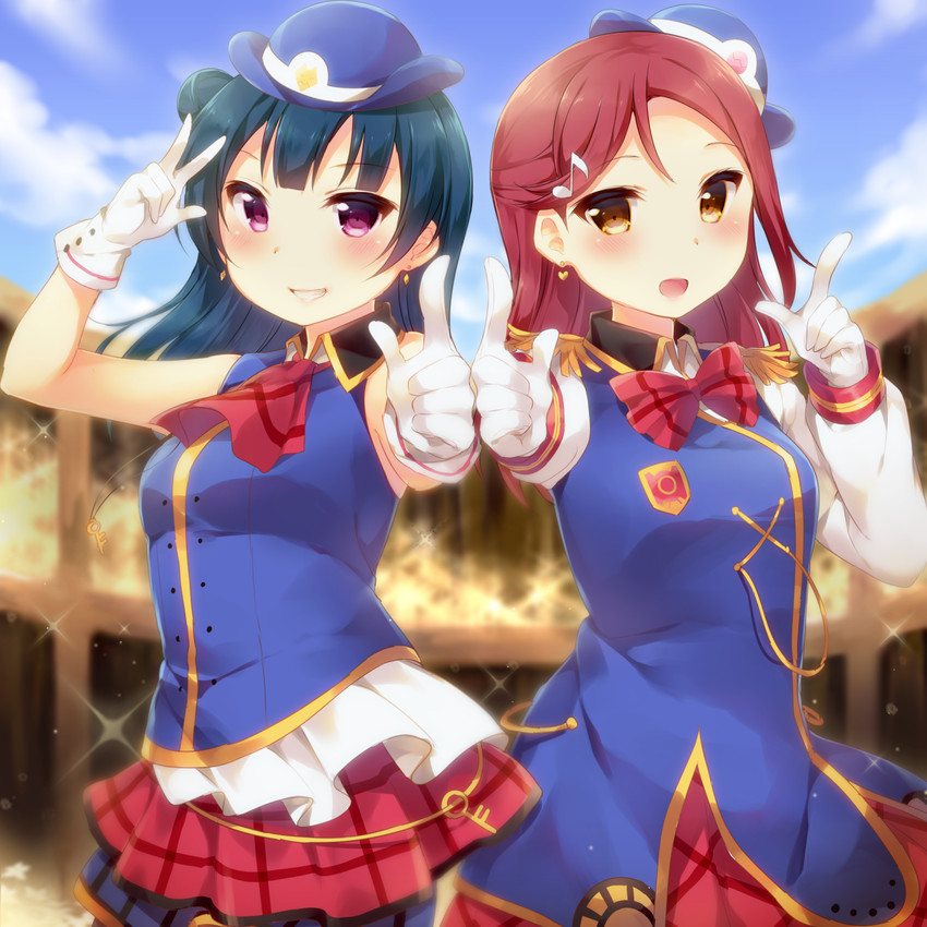 tsushima yoshiko and sakurauchi riko (love live! and 1 more) drawn by hazuki_(sutasuta)