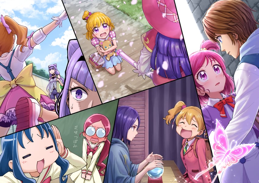 kurumi erika, hanasaki tsubomi, higashi setsuna, momozono love, asahina mirai, and 7 more (precure and 5 more) drawn by itou_shin'ichi