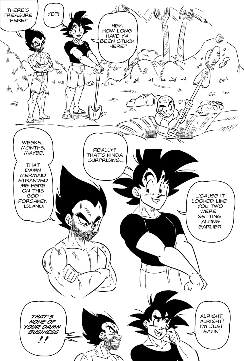 son goku, vegeta, and kuririn (dragon ball and 1 more) drawn by funsexydb