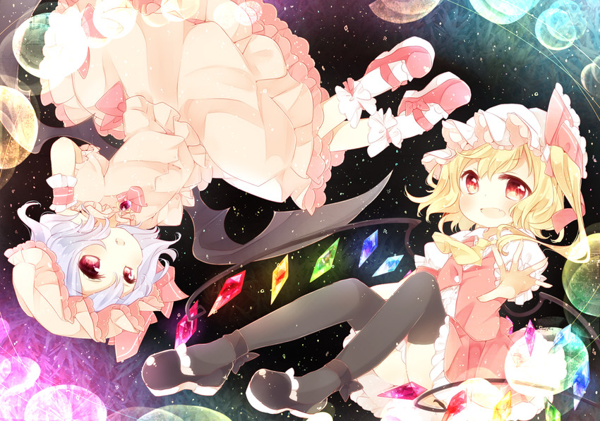 remilia scarlet and flandre scarlet (touhou) drawn by toadstool_(natadekoko)