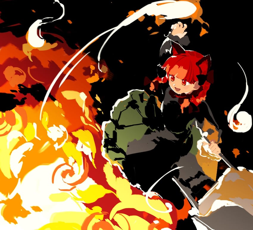 kaenbyou rin (touhou and 1 more) drawn by kaigen_1025