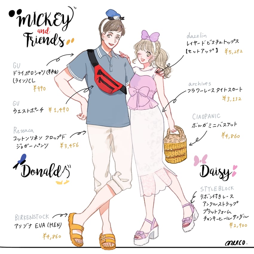 donald duck and daisy duck (mickey mouse & friends) drawn by meecosme
