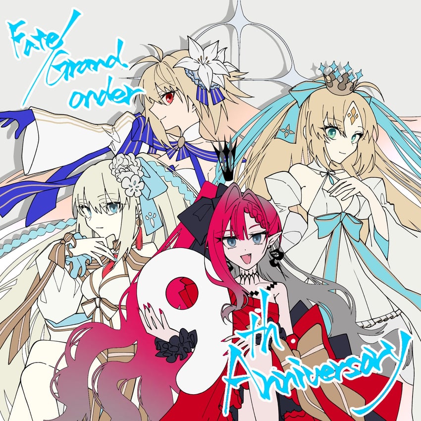 artoria pendragon, morgan le fay, arcueid brunestud, artoria caster, archetype earth, and 1 more (fate and 1 more) drawn by tokumori_ramen
