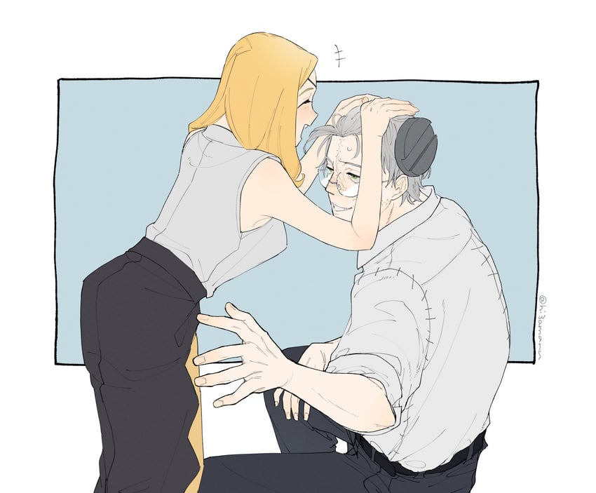 franken stein and marie mjolnir (soul eater) drawn by hissiu
