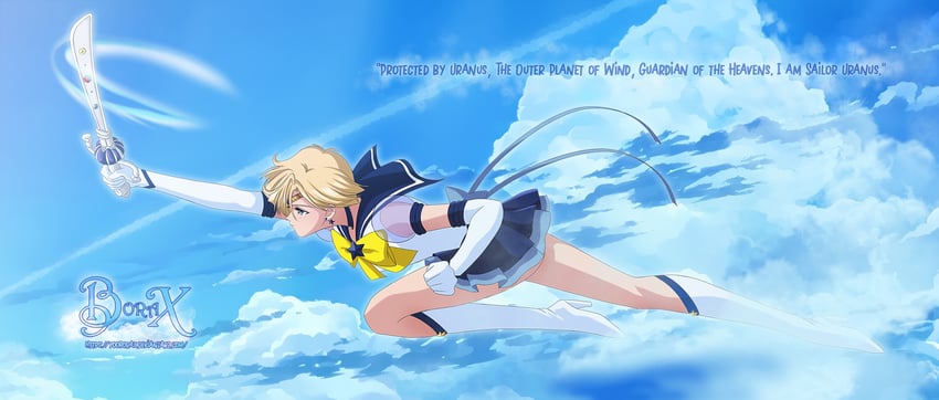 ten'ou haruka, sailor uranus, and super sailor uranus (bishoujo senshi sailor moon and 1 more) drawn by borax