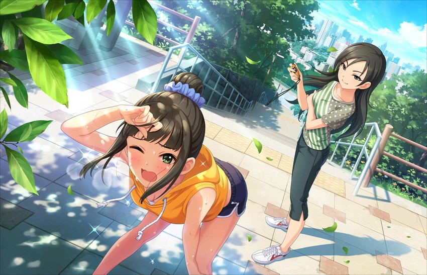 hamaguchi ayame, trainer, and aoki sei (idolmaster and 2 more)