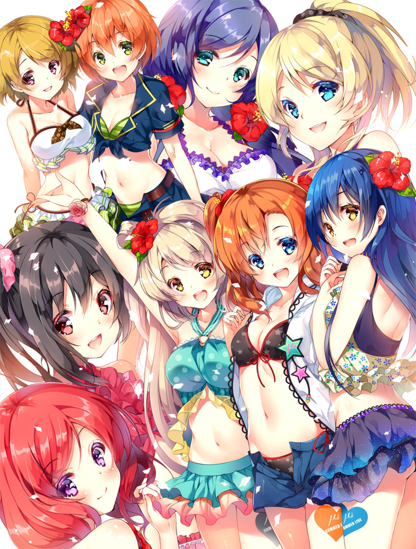 nishikino maki, tojo nozomi, sonoda umi, yazawa nico, ayase eli, and 4 more (love live! and 2 more) drawn by miwabe_sakura