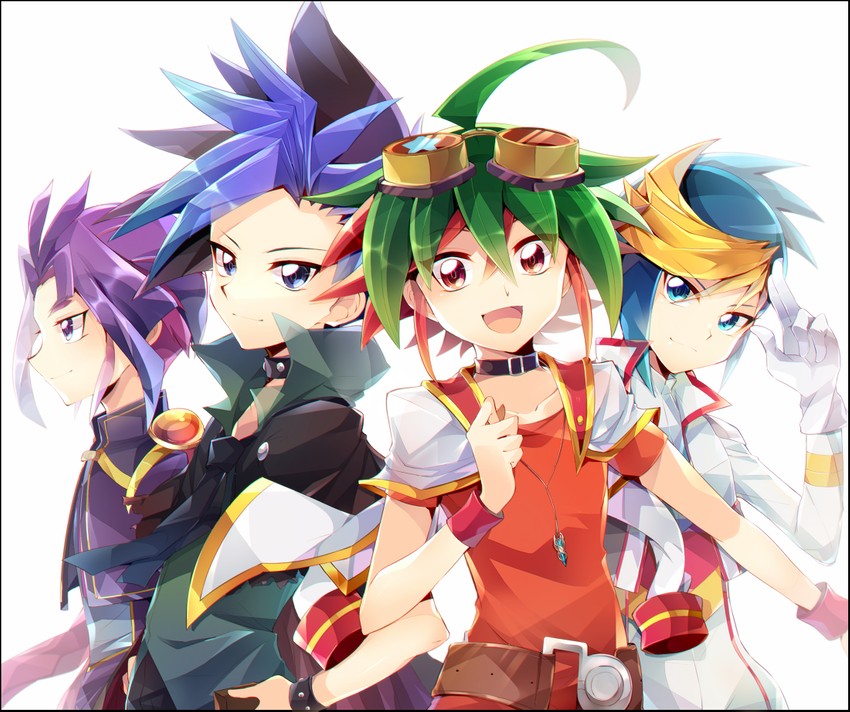 sakaki yuya, ute, hugo, and joeri (yu-gi-oh! and 1 more) drawn by rento_(rukeai)