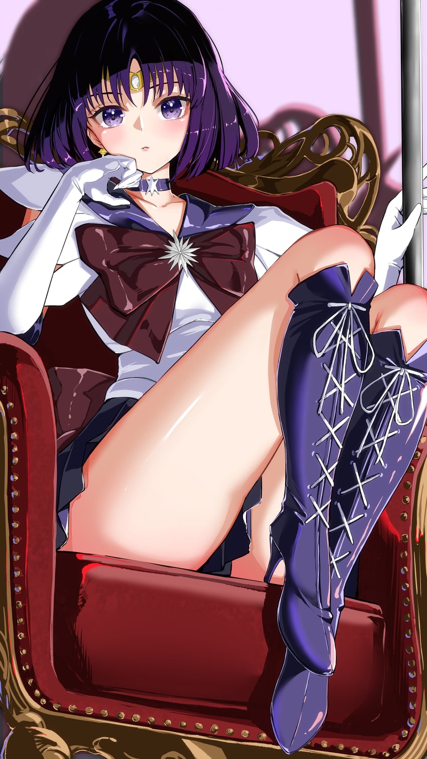 tomoe hotaru and sailor saturn (bishoujo senshi sailor moon) drawn by marumai