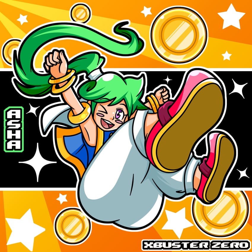 asha (monster world and 3 more) drawn by xbuster