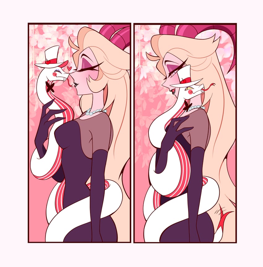 lucifer morningstar and lilith (hazbin hotel) drawn by chandllucky