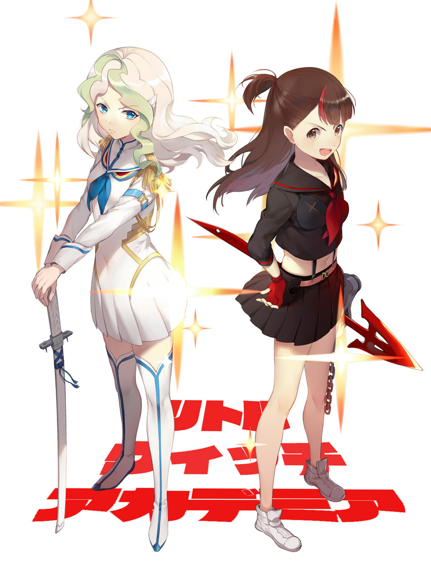 matoi ryuuko, senketsu, kiryuuin satsuki, junketsu, kagari atsuko, and 2 more (kill la kill and 2 more) drawn by ekita_kuro