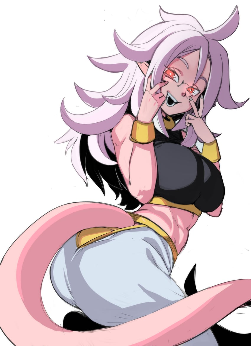 android 21 and majin android 21 (dragon ball and 1 more) drawn by sho-n-d