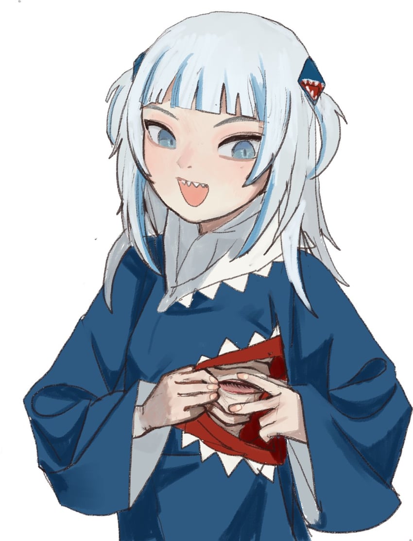 gawr gura (hololive and 1 more) drawn by mossacannibalis