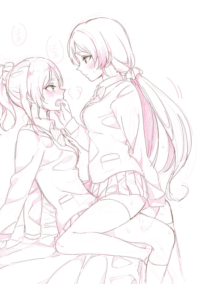 tojo nozomi and ayase eli (love live! and 1 more) drawn by ikarin